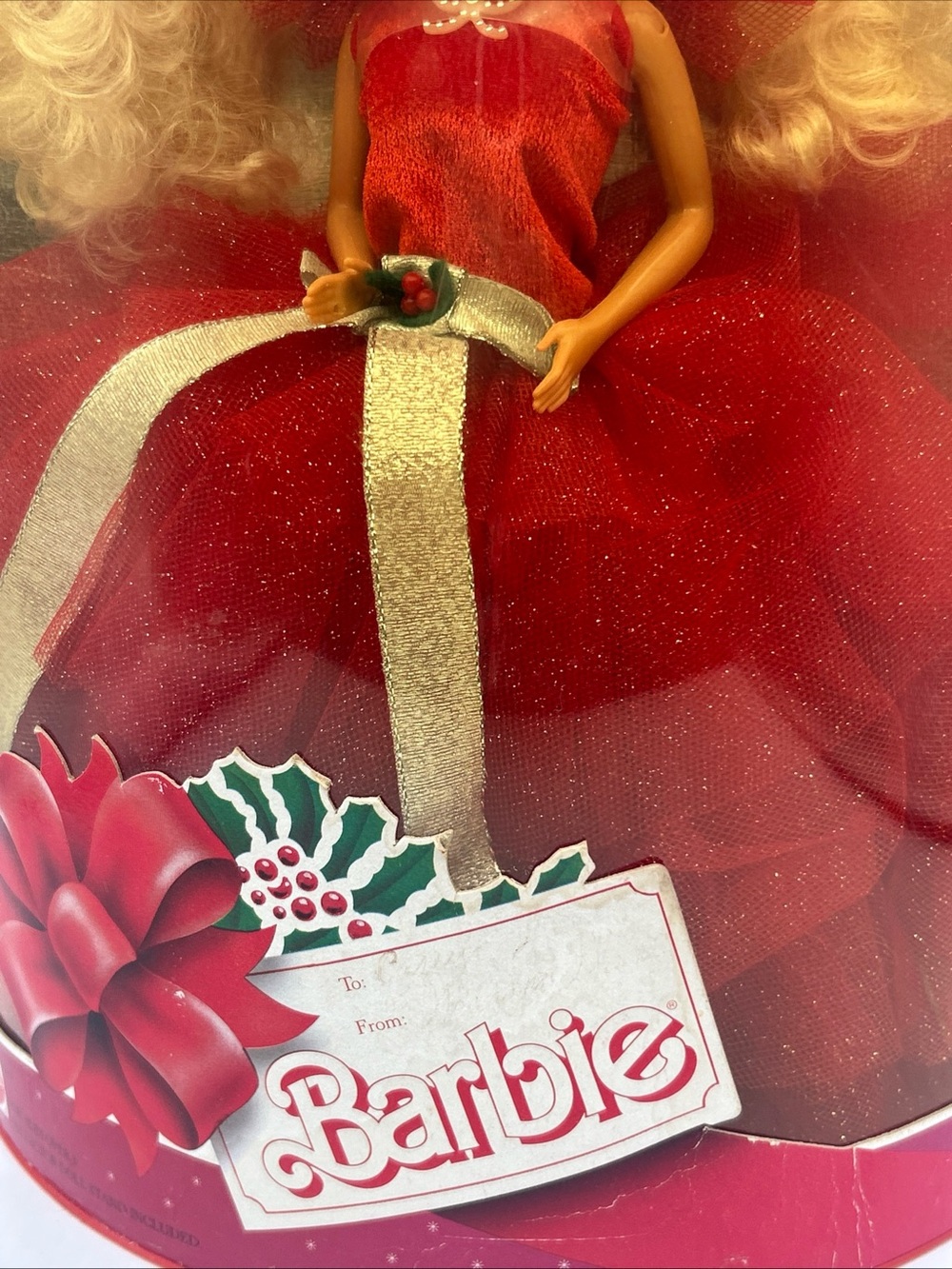 Vtg Happy Holidays Special Edition Barbie Mattel 1988 1st Edition Red Dress-Read - Picture 3 of 16
